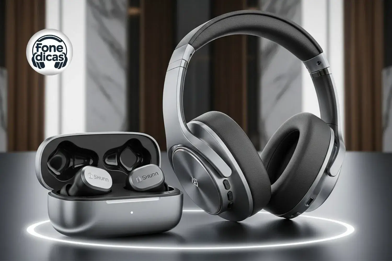 Fones de ouvido gamer com diferentes tecnologias de áudio