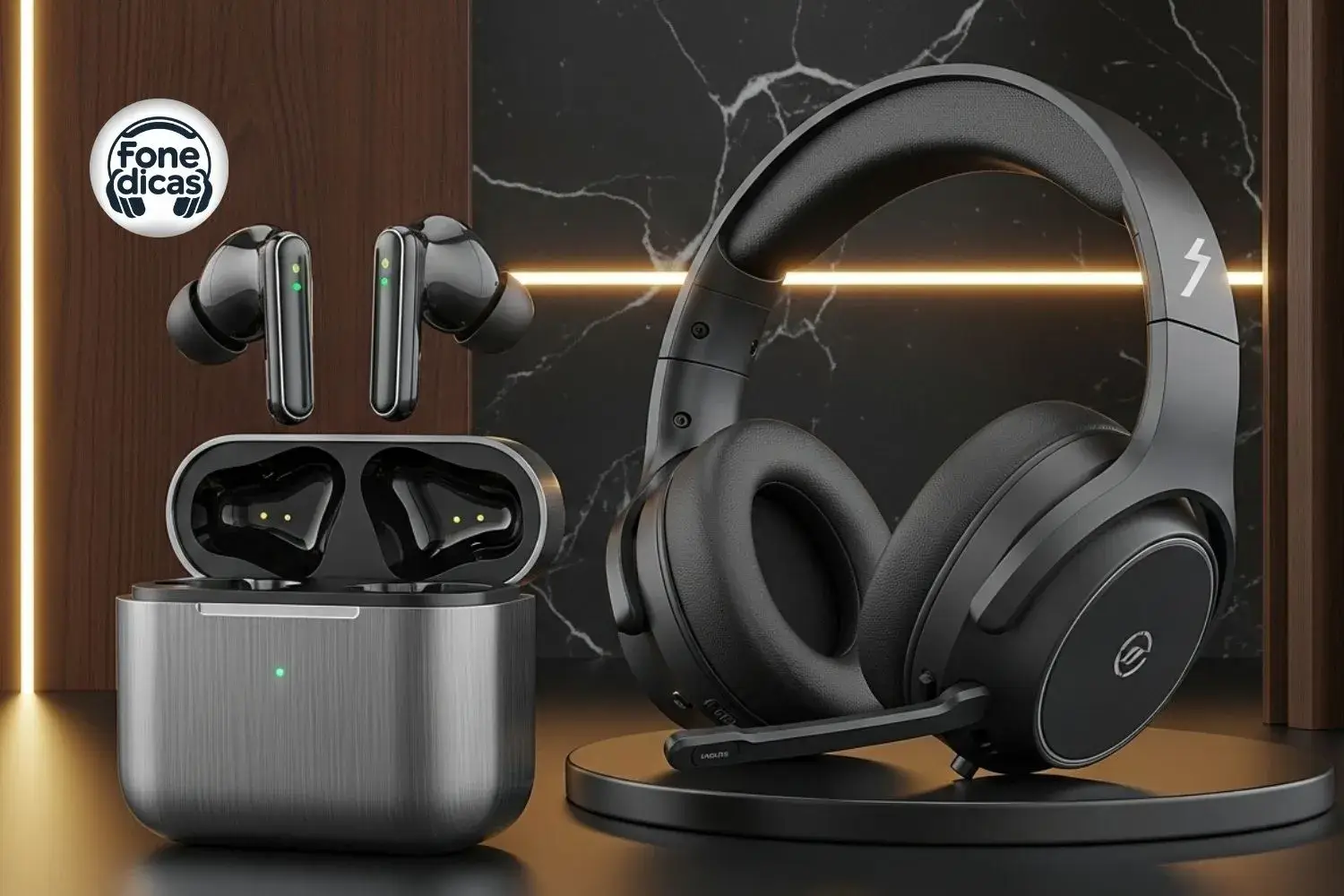 Fones de ouvido com tecnologia de áudio espacial e imersão sonora