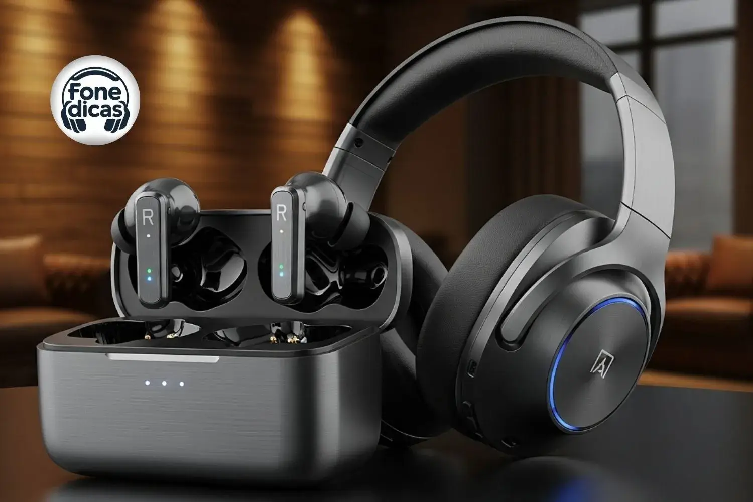 Fones in-ear com aptX Adaptive para jogos e chamadas