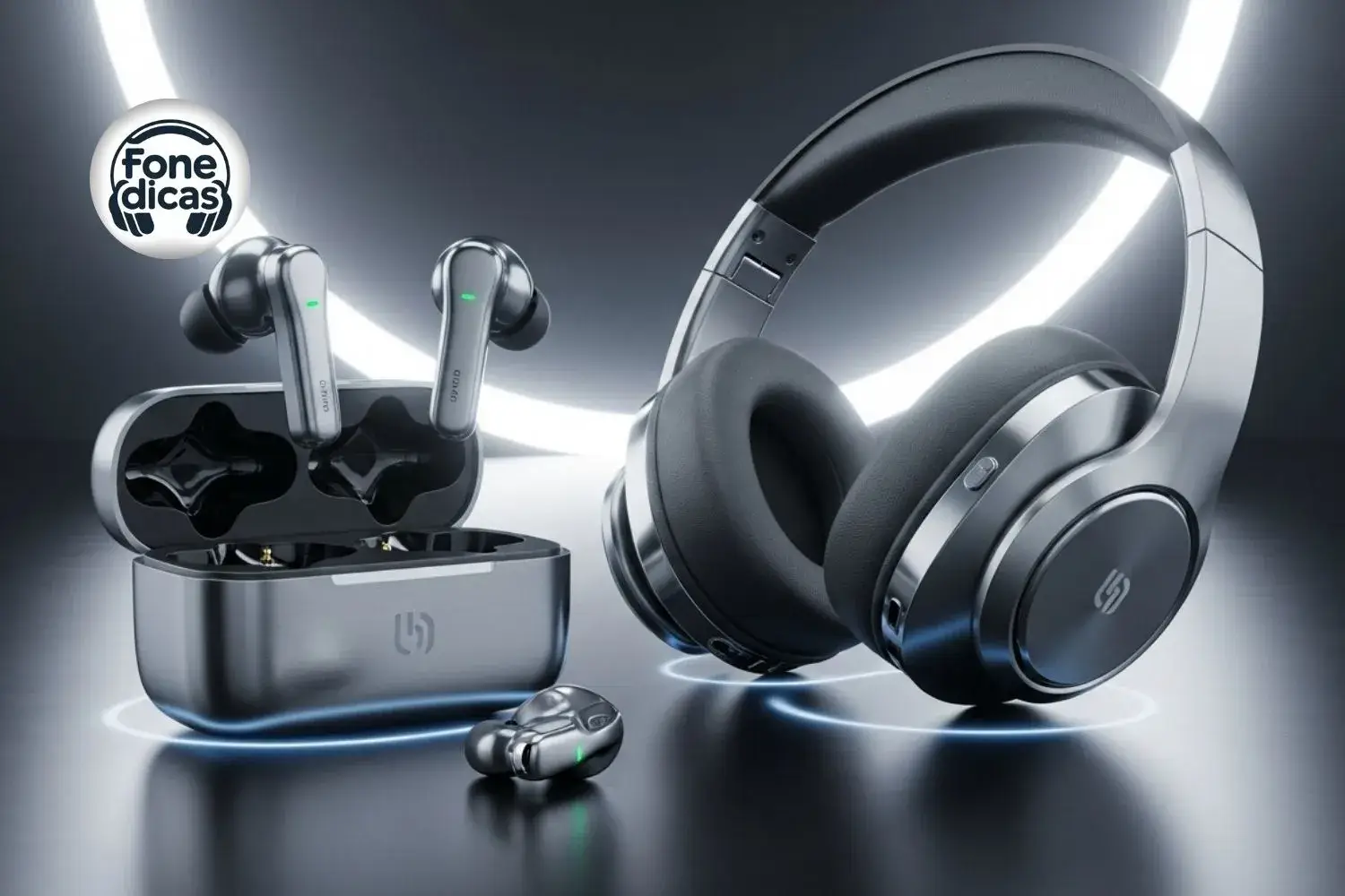 Fones de ouvido com áudio espacial e tecnologias complementares